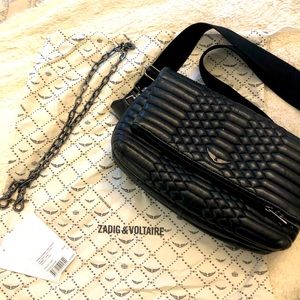 Zadig & Voltaire bag with two straps - cross body and chain shoulder strap.